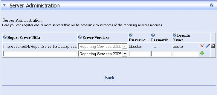 Module Masters DNN SSRS Server Settings screenshot